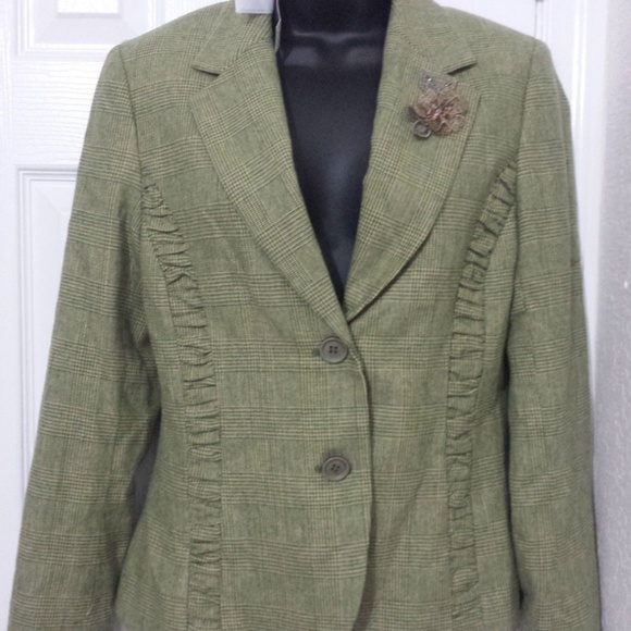 Laundry By Shelli Segal Jackets & Blazers - Laundry By Shelli Segal New Plaid Green 8 Blazer